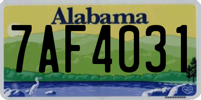 AL license plate 7AF4031