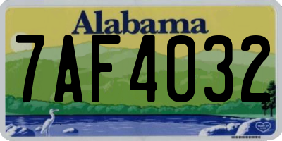 AL license plate 7AF4032