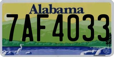 AL license plate 7AF4033