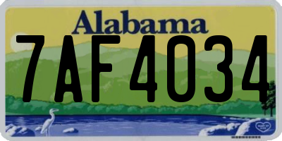 AL license plate 7AF4034