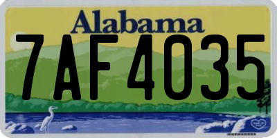 AL license plate 7AF4035