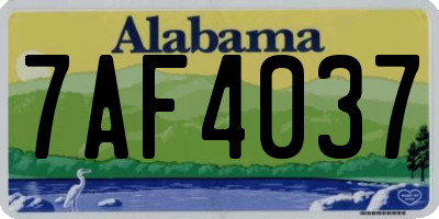 AL license plate 7AF4037