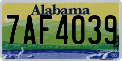 AL license plate 7AF4039