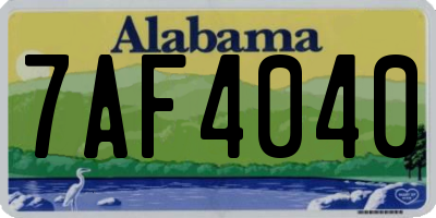AL license plate 7AF4040