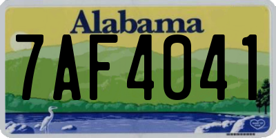 AL license plate 7AF4041