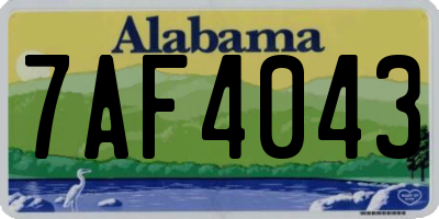 AL license plate 7AF4043