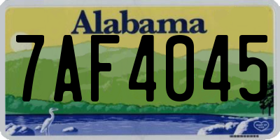 AL license plate 7AF4045