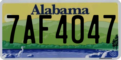 AL license plate 7AF4047
