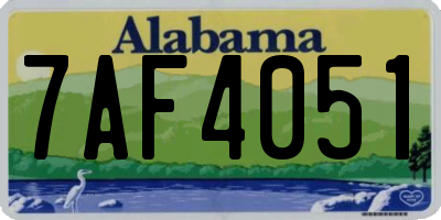 AL license plate 7AF4051