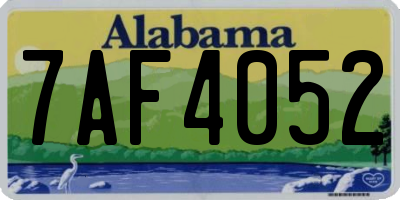 AL license plate 7AF4052