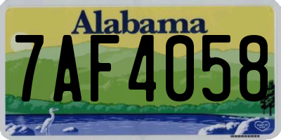 AL license plate 7AF4058