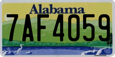 AL license plate 7AF4059
