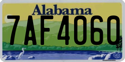 AL license plate 7AF4060