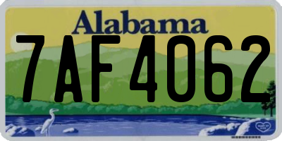 AL license plate 7AF4062