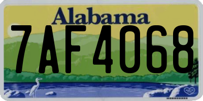 AL license plate 7AF4068