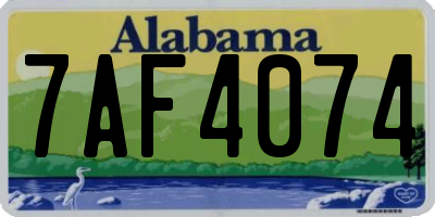 AL license plate 7AF4074