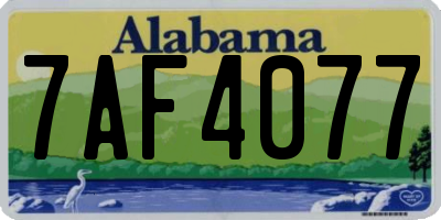 AL license plate 7AF4077
