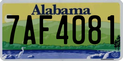 AL license plate 7AF4081