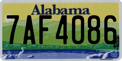 AL license plate 7AF4086
