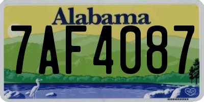 AL license plate 7AF4087