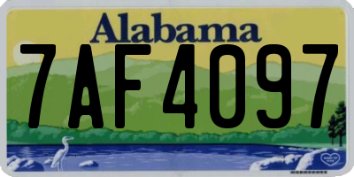 AL license plate 7AF4097