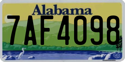AL license plate 7AF4098