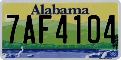 AL license plate 7AF4104