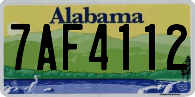 AL license plate 7AF4112