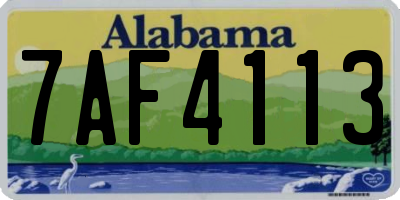AL license plate 7AF4113