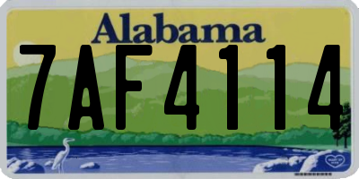 AL license plate 7AF4114