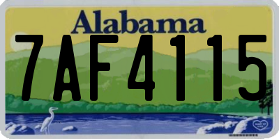 AL license plate 7AF4115