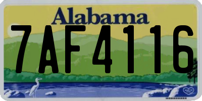 AL license plate 7AF4116