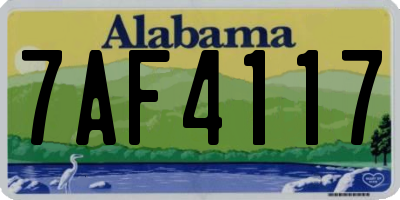 AL license plate 7AF4117