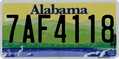 AL license plate 7AF4118