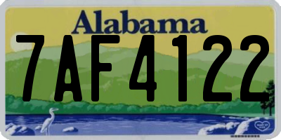 AL license plate 7AF4122