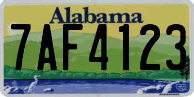 AL license plate 7AF4123
