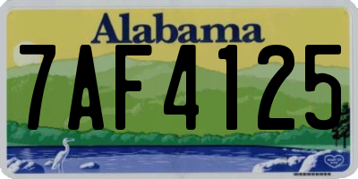 AL license plate 7AF4125