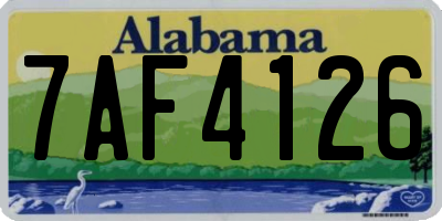 AL license plate 7AF4126