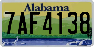 AL license plate 7AF4138