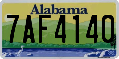 AL license plate 7AF4140
