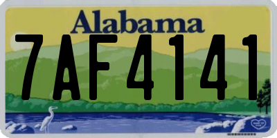 AL license plate 7AF4141