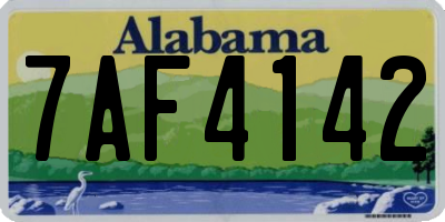 AL license plate 7AF4142