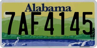AL license plate 7AF4145