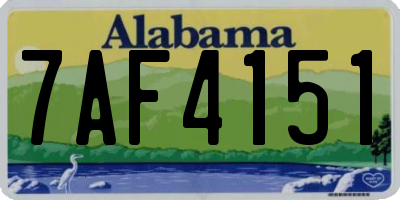 AL license plate 7AF4151