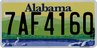 AL license plate 7AF4160