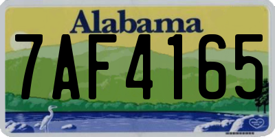 AL license plate 7AF4165