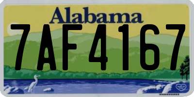 AL license plate 7AF4167