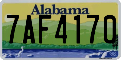 AL license plate 7AF4170