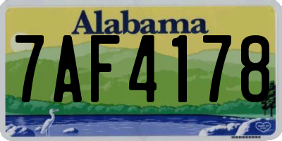 AL license plate 7AF4178