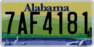 AL license plate 7AF4181